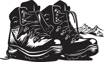 AdventureTrek Black Logo for Hiking Boots Vector NatureGlide Vector Emblem for Hiking Boots