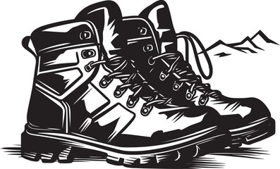 SummitQuest Black Logo Design for Hiking Boots TrekThrive Emblem Symbol for Hiking Boots