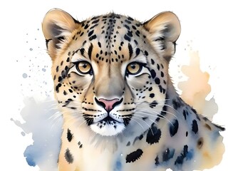 cute watercolor leopard 	