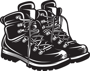 TrekTech Black Logo Design AdventureAfoot Boots Emblem Design
