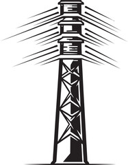 EnergyExemplar Iconic Emblem for High Voltage Electric Pole ElectricEmpowerment Hand Drawn Symbol for Electric Infrastructure