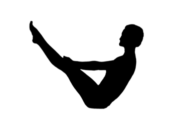 silhouette woman in yoga movements pilates body exercise vector image isolated on transparent white background