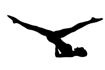 silhouette woman in yoga movements pilates body exercise vector image isolated on transparent white background