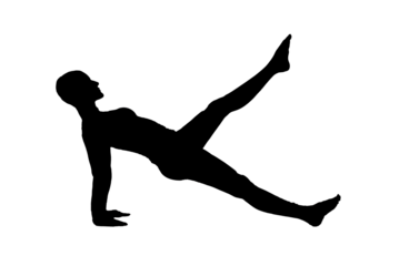 silhouette woman in yoga movements pilates body exercise vector image isolated on transparent white background