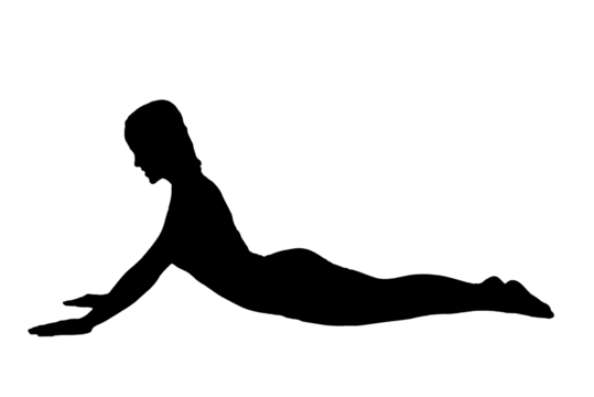 silhouette woman in yoga movements pilates body exercise vector image isolated on transparent white background