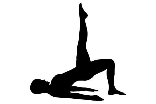 silhouette woman in yoga movements pilates body exercise vector image isolated on transparent white background