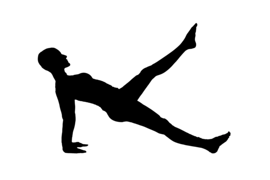 silhouette woman in yoga movements pilates body exercise vector image isolated on transparent white background