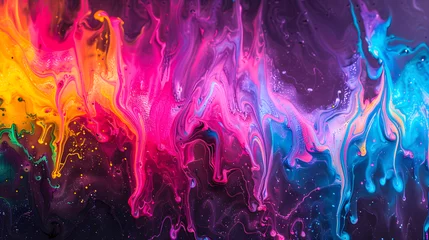Crédence de cuisine en verre imprimé Ondes fractales abstract neon texture