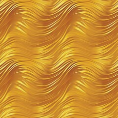 Golden metal waves seamless pattern. Yellow gold surface texture background. Digital artistic artwork raster bitmap illustration. Graphic design art.