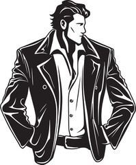 StyleStatement Hand Drawn Symbol for Chic Outerwear UrbanEssence Vector Black Logo Design for Streetwear Icon