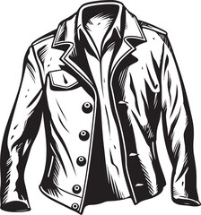 FashionFusion Iconic Emblem of Stylish Jacket UrbanVibe Hand Drawn Symbol for City Outerwear