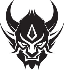 Haunting Onryo Hand Drawn Symbol for Haunting Oni Oni Ominous Vector Logo Design for Vengeful Spirit Icon