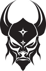 Obraz premium Demons Grin Hand Drawn Symbol for Terrifying Yokai Yokai Yami Vector Black Logo Design for Shadowy Mask