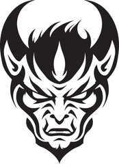 Yokai Yami Vector Black Logo Design for Shadowy Mask Noh Nightmare Iconic Emblem of Creepy Oni