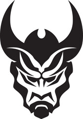 Fototapeta premium Kabuki Kaijin Hand Drawn Symbol for Sinister Spirit Haunting Hanya Vector Logo Design for Terrifying Demon Icon