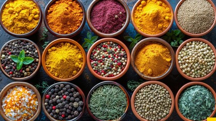 Many Bowls Filled With Different Types of Spices