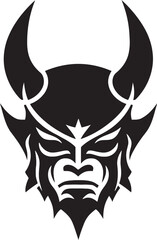 Haunting Onryo Mysterious Spirit Icon in Vector Samurai Curse Dark Emblem of Ancient Mask