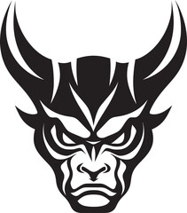 Noh Nightmare Vector Symbol of Creepy Mask Haunting Hanya Sinister Oni Emblem in Vector