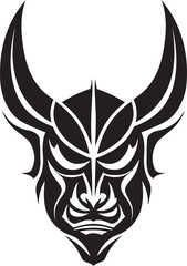 DemonDecree Vector Black Logo Design for Phantom Mask OniObscura Iconic Emblem of Mysterious Evil