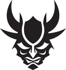 DemonDuality Vector Logo Design for Phantom Oni KabukiKokoro Black Emblem of Mysterious Presence