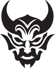 OniOmen Vector Black Logo Design for Dark Japanese Presence YureiYokai Iconic Emblem of Sinister Oni