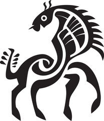 Kokopellis Anthem Vector Emblem of Kokopelli in Black Desert Dreams Hand Drawn Kokopelli Symbol in Black Vector