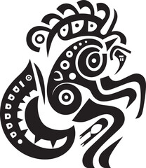 Arid Anthem Vector Kokopelli Emblem in Black Mesa Musician Hand Drawn Kokopelli Symbol in Black Vector