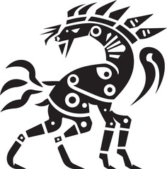 Spirit of the Southwest Vector Kokopelli Emblem in Black Desert Serenade Hand Drawn Symbol of Kokopelli in Black