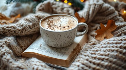 A Cup of Hot Chocolate and an Open Book