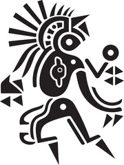 Kokopellis Quest Hand Drawn Symbol of Kokopelli in Black Tribal Tapestry Black Logo Design of Kokopelli Icon