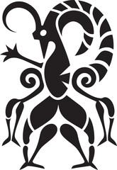 Kokopelli Rhythms Vector Emblem of Kokopelli in Black Tribal Tunes Hand Drawn Kokopelli Symbol in Black Vector