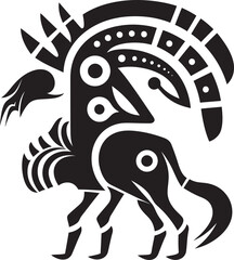 Tribal Tunes Hand Drawn Kokopelli Symbol in Black Vector Kokopelli Chronicles Black Logo Design of Tribal Art Icon