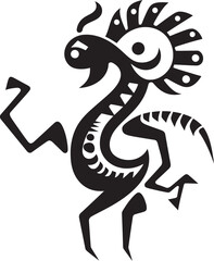 Desert Dancer Hand Drawn Symbol of Kokopelli in Black Kokopellis Melody Black Logo Design of Tribal Art Icon
