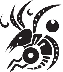 Tribal Flute Player Vector Kokopelli Emblem in Black Ancient Song Hand Drawn Kokopelli Symbol in Vector Black