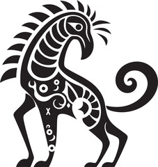 Tribal Flute Player Black Logo Design of Kokopelli Icon Spirit of the Southwest Vector Kokopelli Emblem in Black
