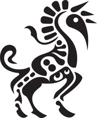 Rhythms of the Desert Vector Kokopelli Emblem in Black Mesa Musician Hand Drawn Kokopelli Symbol in Black Vector