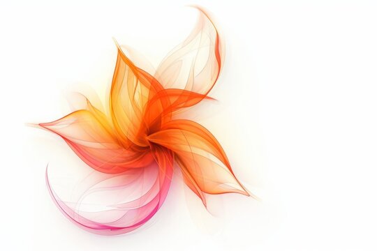abstract orange flower background with flames isolated on white background 
