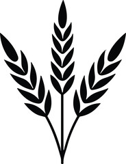 Wheat wreath and grain spikes icon. Bunche of wheat or rye ear with whole grain. Vector illustration