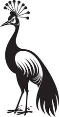 Opulent Plumage Beautiful Peacock Emblem in Vector Black Tranquil Elegance Hand Drawn Symbol of Large Peacock in Black