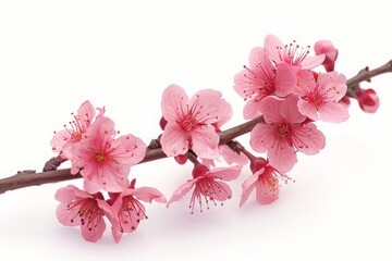 pink cherry blossom isolated on white background 