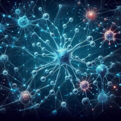 A conceptual illustration showcasing interconnected neurons and the intricate network of the nervous system, depicted in vector format to emphasize the complexity