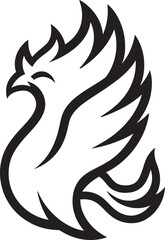Immortal Phoenix Vector Icon of Mythical Phoenix in Black Celestial Symbol Hand Drawn Symbol of Legendary Phoenix in Black Vector