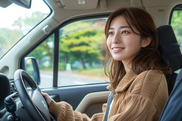 運転する女性