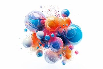 colorful bubbles isolated on white background
