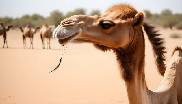 A Camels Tail Swishing To Keep Away Flies