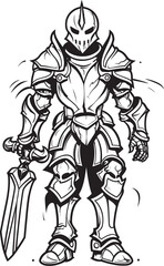 Haunted Sentinel Skeleton Knight Icon in Black Vector Dark Guardian Skeleton Knight Symbol in Black Vector