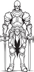 Phantom Sentinel Skeleton Knight Icon in Black Vector Deaths Guardian Skeleton Knight Symbol in Black Vector