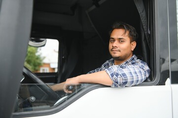 Portrait of a indian truck driver