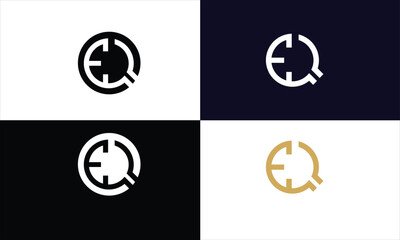 EQ, QE, E, Q, Abstract letters Logo monogram