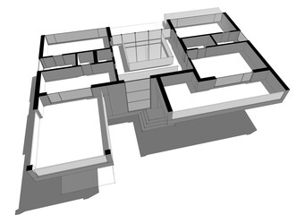house building sketch architecture 3d illustration